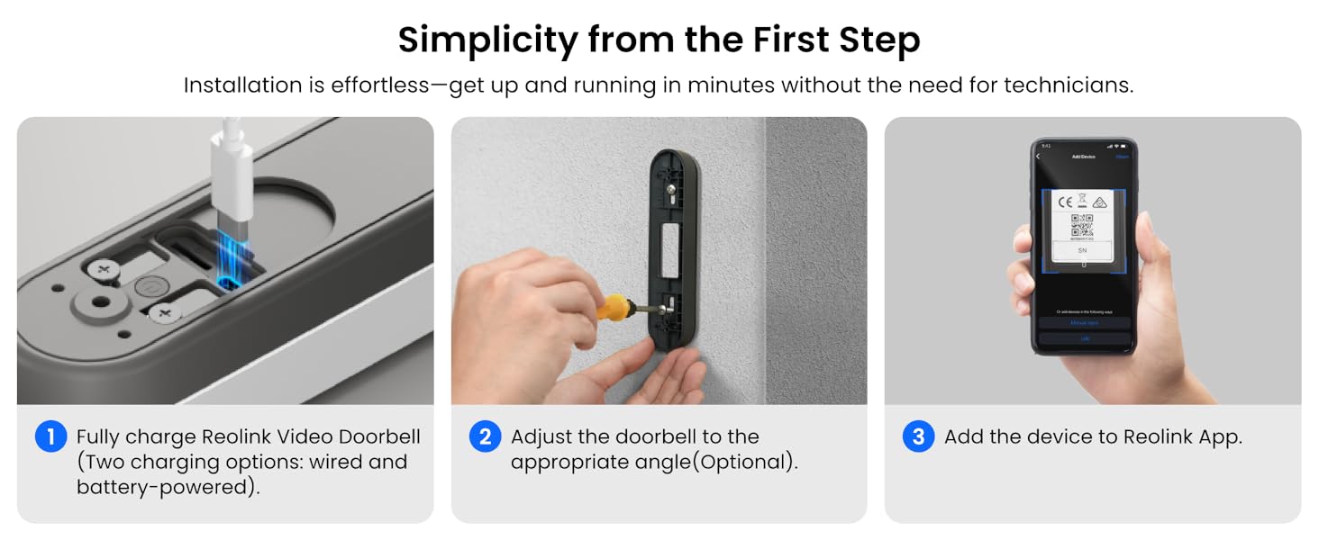 REOLINK Wireless 2K Battery Video Doorbell Camera