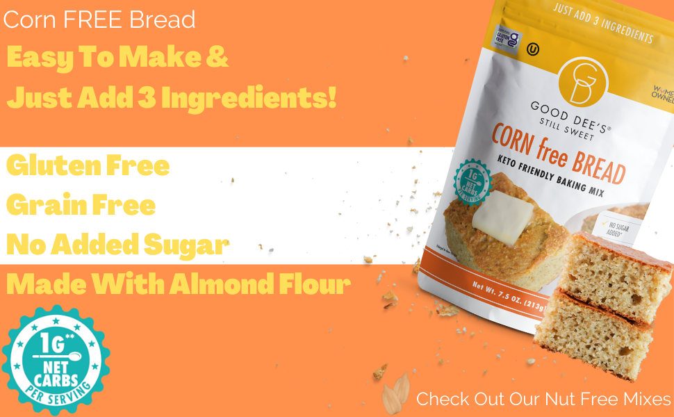 Good Dees Gluten Free Corn Bread Keto Bread Baking Mix keto bread mix healthy low carb snack mix