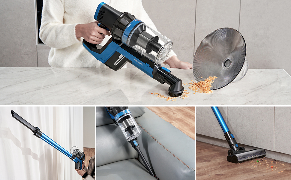 Proscenic I10 Cordless Vacuum Cleaner, VBoost Technology, 4 In 1 Hoover With 350W Motor, 3 Adjustable Modes, LED Touch Display, Removable Battery, 50min Runtime 14 1