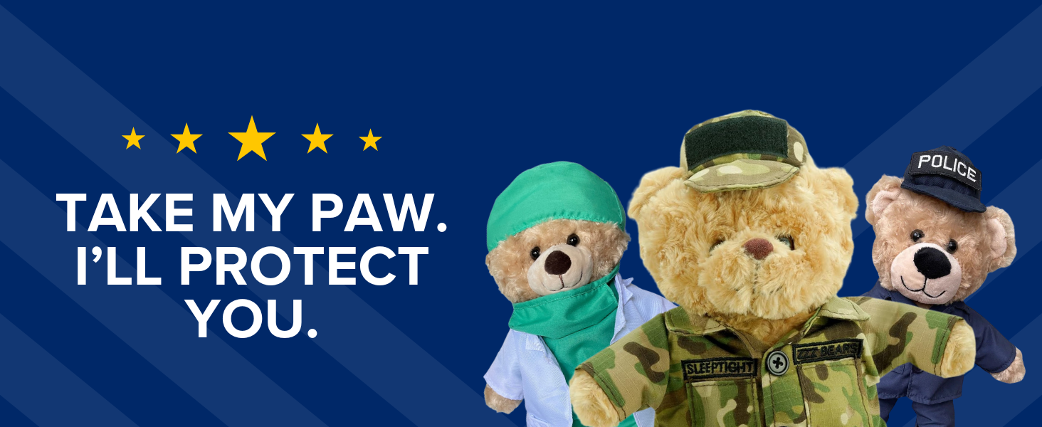 ZZZbears teddy bear take my paw I will protect you comfort plush toy for kids missing loved ones