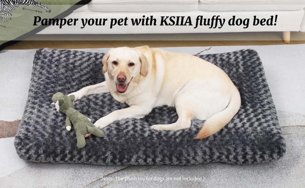 KSIIA Extra Large Dog Bed Washable, XL Calming Dog Bed, Dog Crate