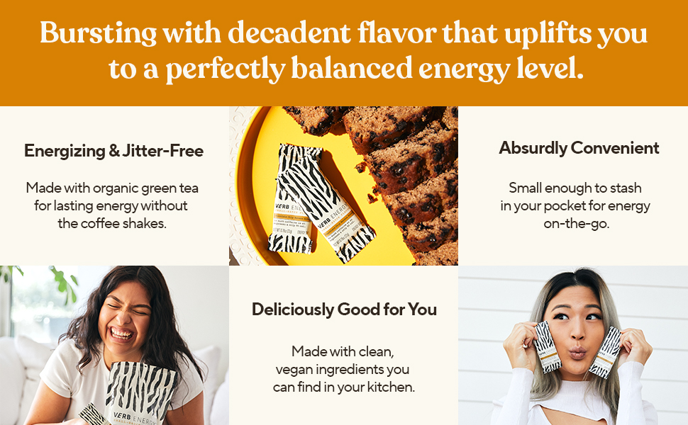 Verb Chocolate Chip Banana Bread Caffeinated Energy Bars
