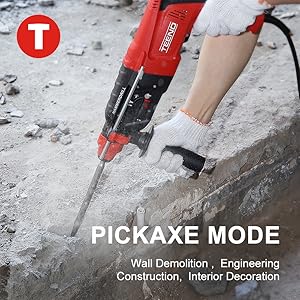 Marteau Perforateur Filaire 800 W, 26 Mm TEENO 21 Opération