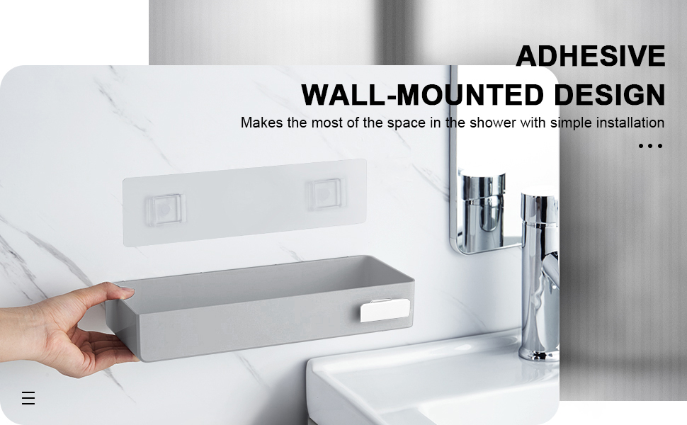 YOHOM Adhesive Bathroom Caddy Organizer for Tile Wall Mounted Stick on