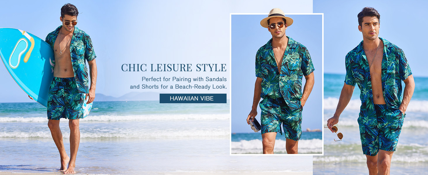 Flower Button Down Shirts and Shorts