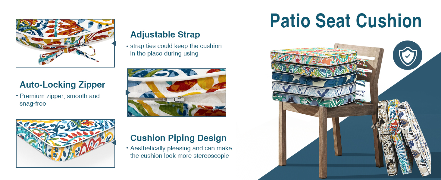 outdoor patio dining chair cushions waterproof seat pads replacement