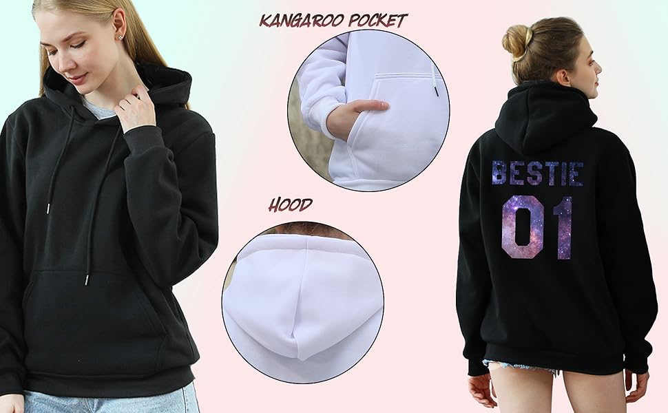 Amazon.com: Colevkie Best Friend Hoodies Set for 2 Matching