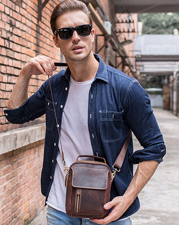 small leather messenger bag