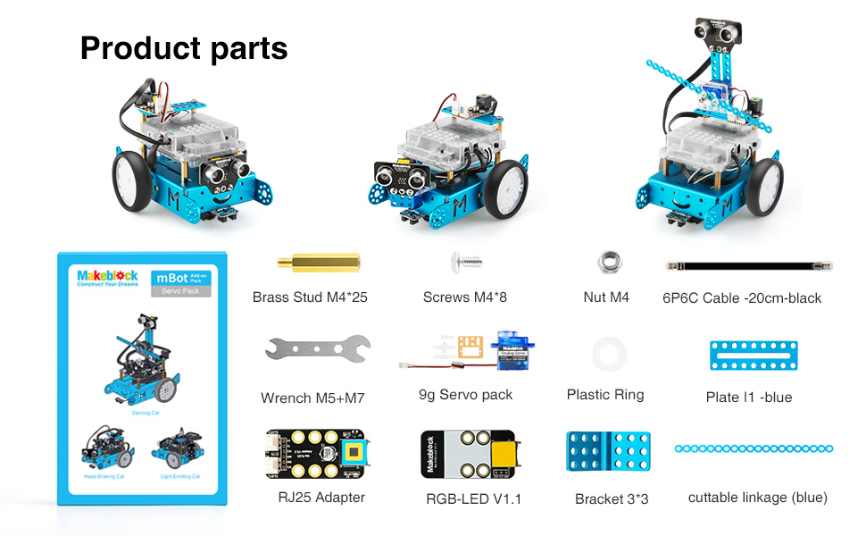 mBot Servo Pack mBot アドオン パック ロボット 子ども 電動ロボット ロボット おもちゃ 小学生