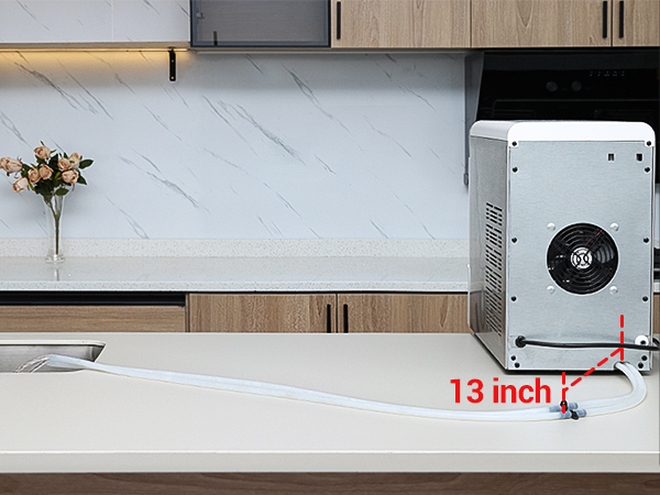 Drain hoses at the back allows easy drain by lowering them into a sink or bucket