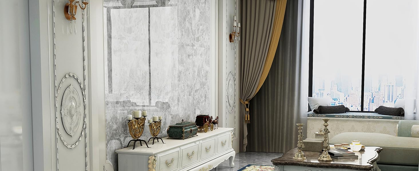 Jgeuyer Grey Marble Contact Paper Peel and Stick Wallpaper Self