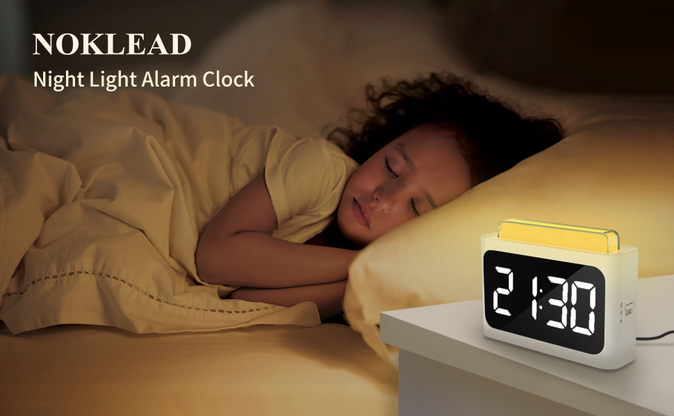 NOKLEAD Digital Alarm Clock for Bedroom Large 4.8" LED Display with 7