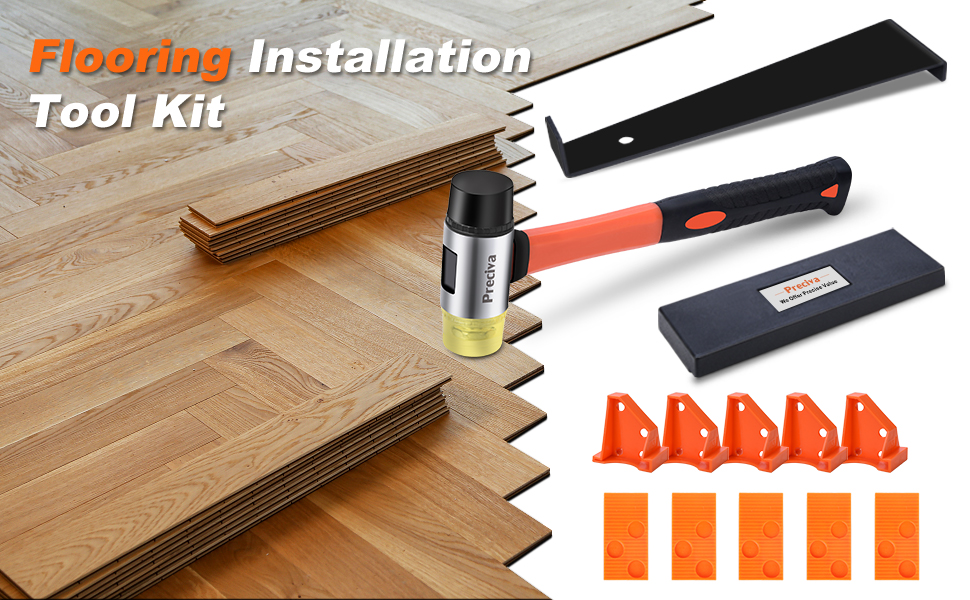 Preciva Laminate Wood Flooring Installation Tool Kit with 10 Special Triangle Spacers, 20 Wedge