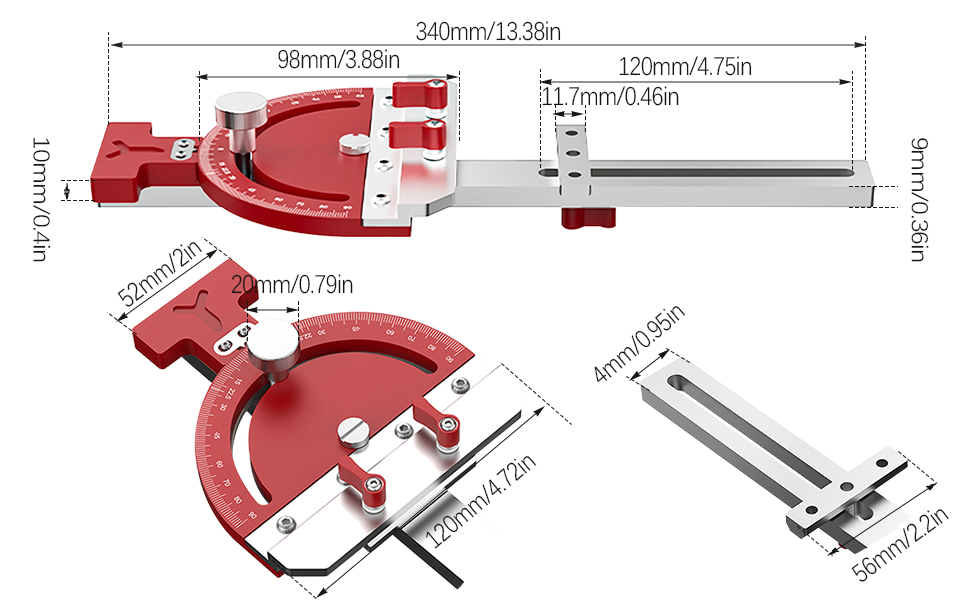 SYWAN Adjustable Multi-Angle Track Saw Guide, Square Right