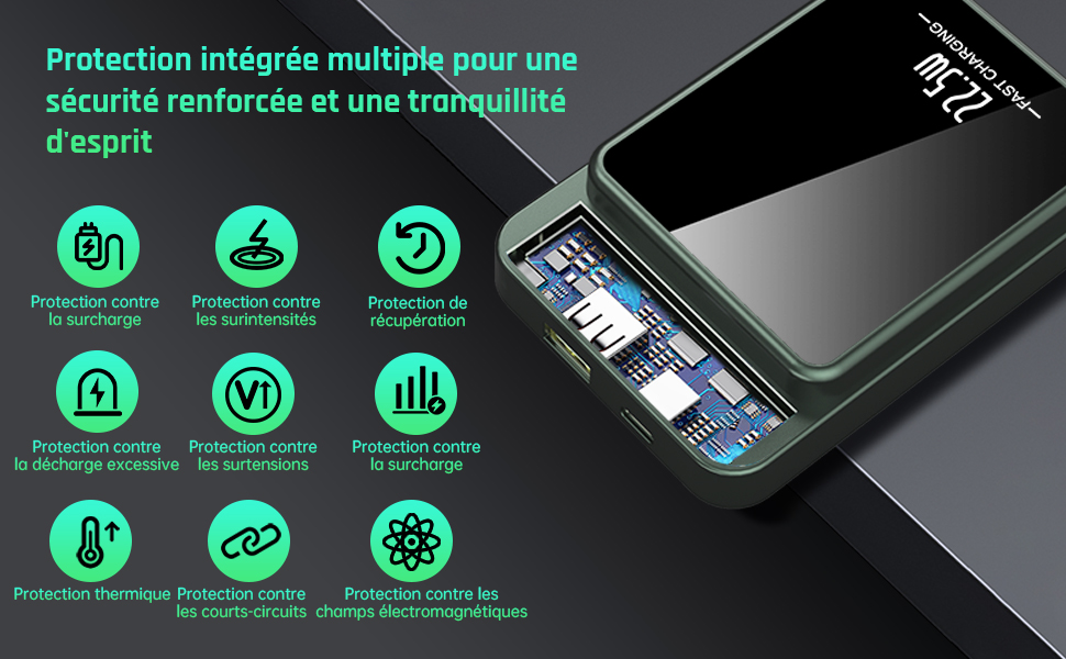 Banque d'alimentation magnétique sans fil