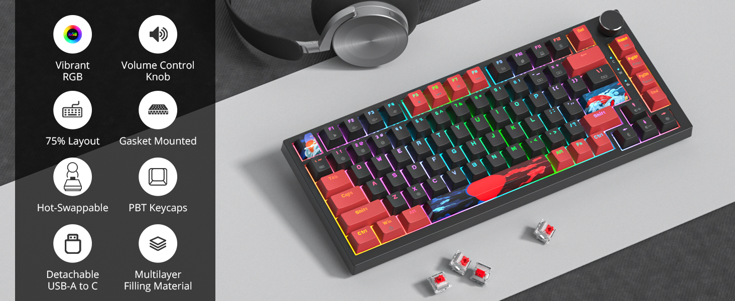 red black keyboard