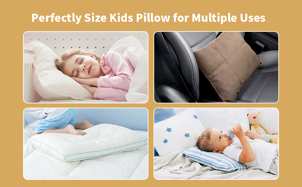 HOMBYS 100 Cotton Muslin Toddler Pillow for Sleeping, 16
