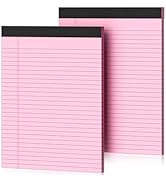 Legal Pads 8.5 x 11 Note Pads Wide Ruled Notepad Writing Pads Pink Paper