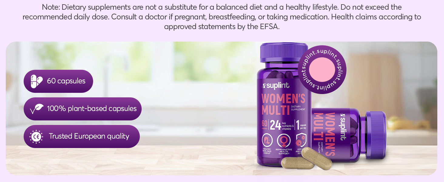 Purple-themed product packaging or marketing material with multiple circular feature icons and text layout.