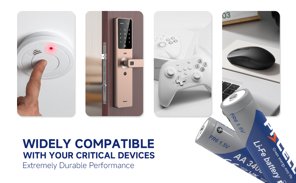 PKCELL Lithium AA Batteries 12 Pack 3400mAh 1.5V Lithium