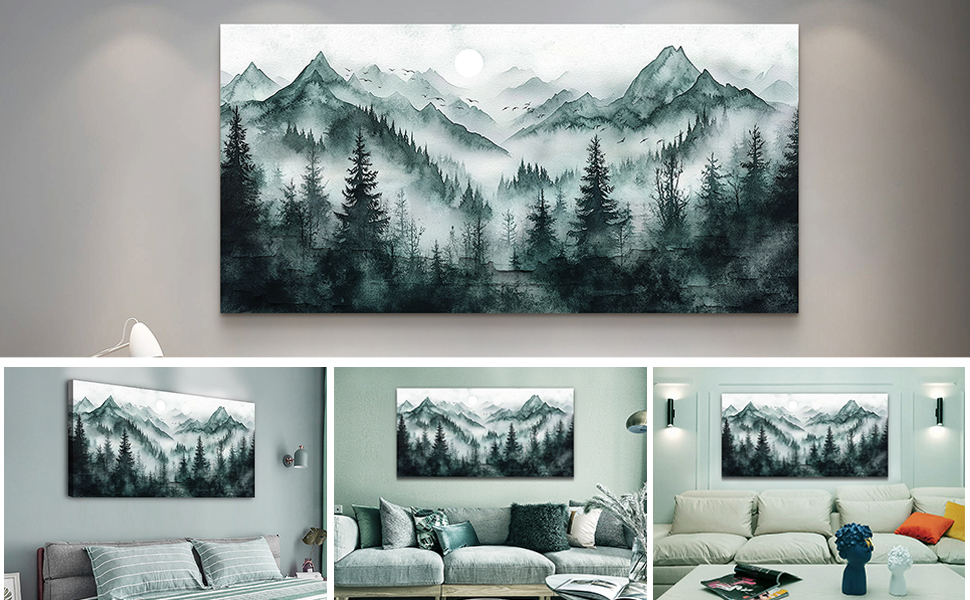 Misty Forest Ink Landscape Painting