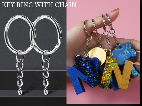Key Ring with Chain for Keychains Making