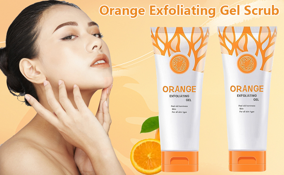 Orange Exfoliating Gel, Face Body Exfoliating Scrub Gel