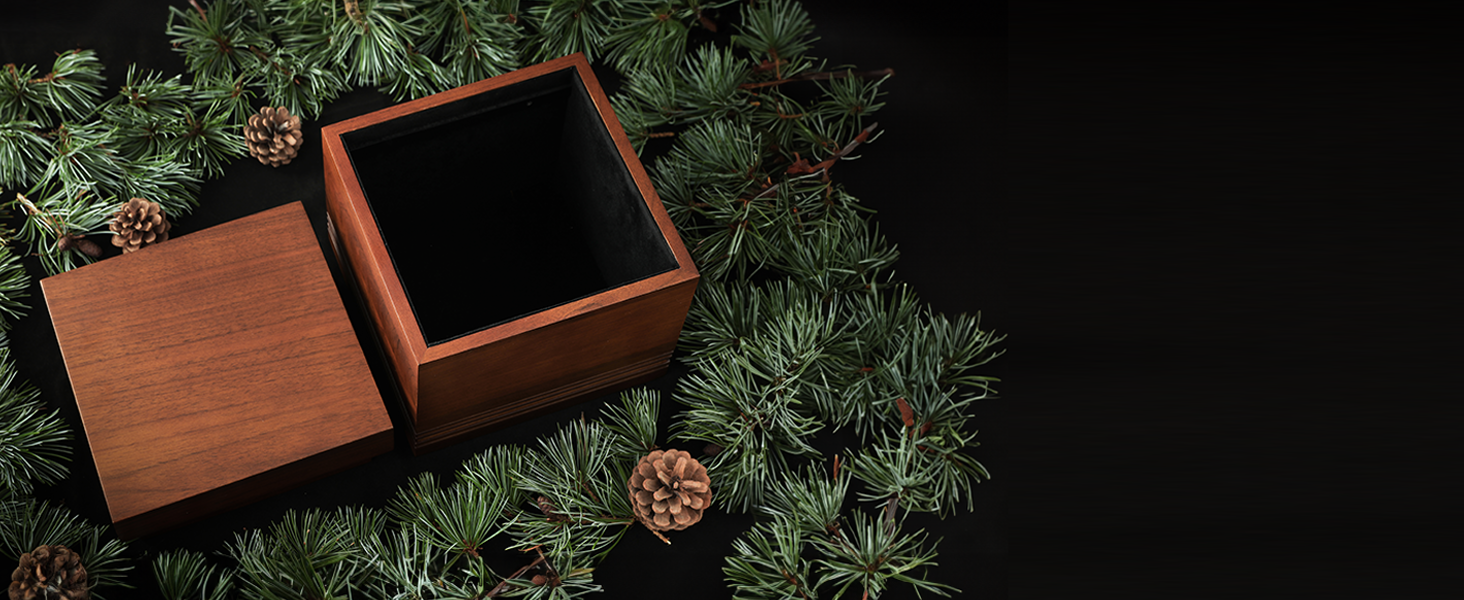 wooden urn