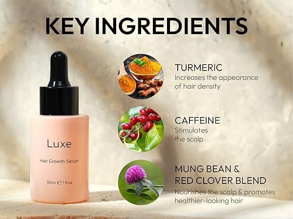 Amazon.com: Luxe Cosmetics 頭髮生長精華液(30 毫升) 高級配方