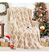 Homemate Heated Blanket Electric Throw - 50“x60“ Heating Blanket with 10 Fast Heat Levels 8 Hours...