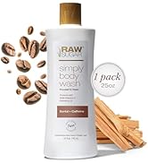 RAW SUGAR Simply Body Wash - Santal + Caffeine (25 Fl Oz, Pack of 1) Moisturizing & Soothing Bath...
