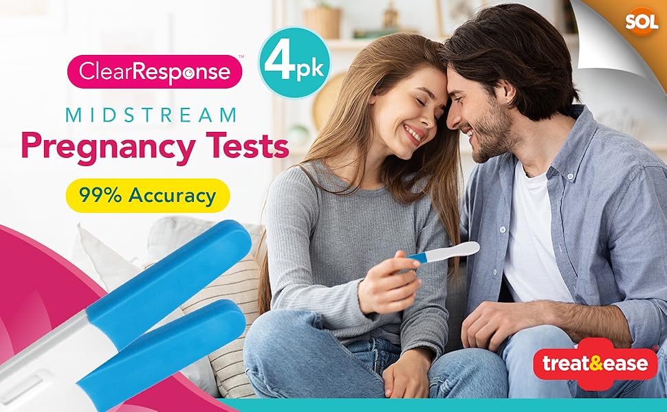 Clear Response Midstream Pregnancy Tests 4pk (2x2pk) Over 99