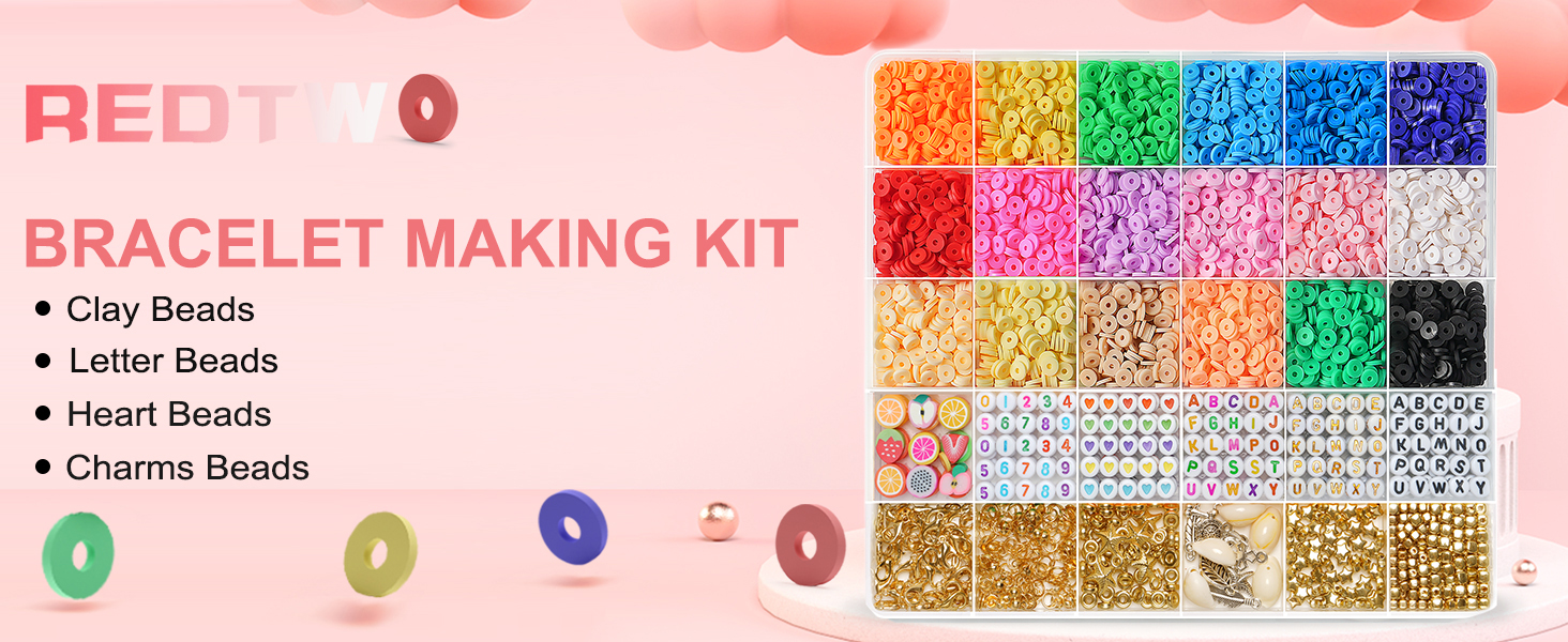 clay beads for friendship bracelet making kit