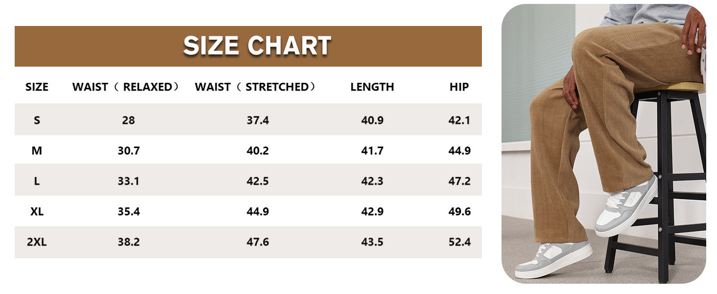 Mens Casual Elastic Waist Drawstring Baggy Pants Loose Fit Wide Leg Straight Sweatpants