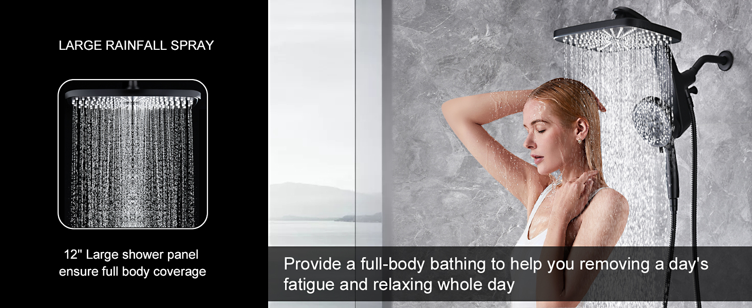 12" high pressure shower head