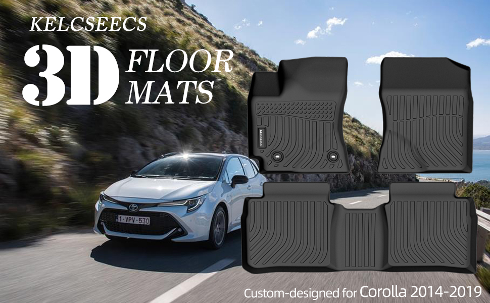 KELCSEECS Floor Mats for 20142019 Toyota Corolla, Waterproof Custom Car Mats, All