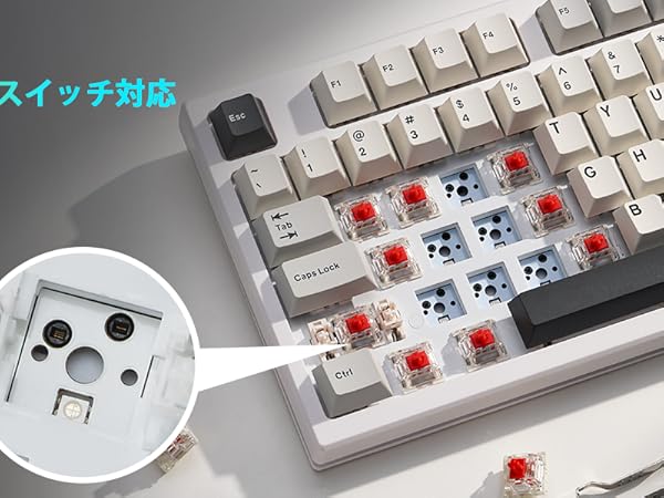 Amazon | YUNZII YZ75 75% ホットスワップ対応ワイヤレス