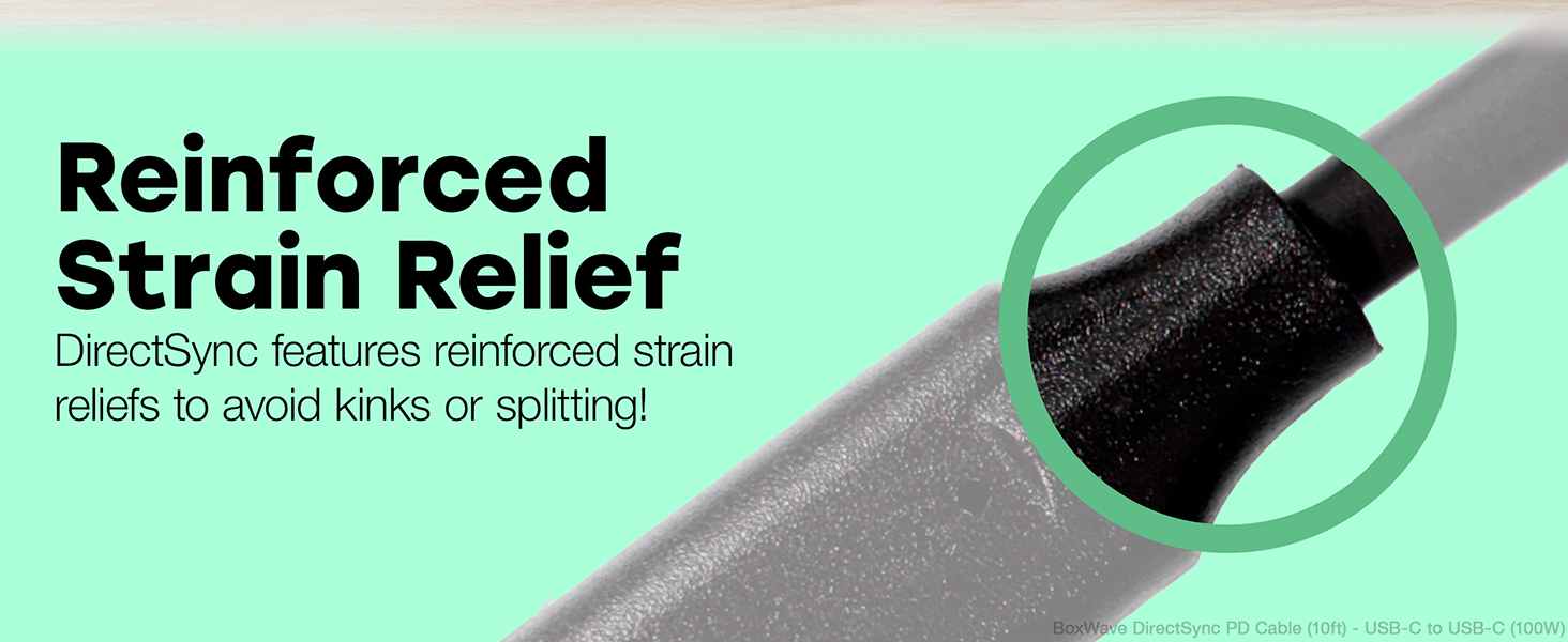 DirectSync features reinforced strain reliefs to avoid kinds or splitting!