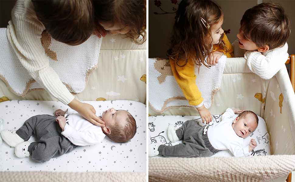 Beberoad Love 2 Pack Baby Sheets, 100 Cotton Soft Universal Fitted Sheets