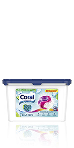 Coral Waschmittel All in 1 Caps Wasserlilie & Limette 3 x 18 WL für großartige Waschergebnisse