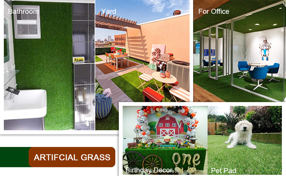 HEBE Artificial Grass Rug 32"x51" Fake Grass Turf Mat Artificial Rugs