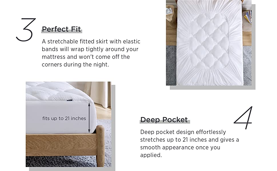 Bedsure Short Queen RV Mattress Topper Cotton Mattress