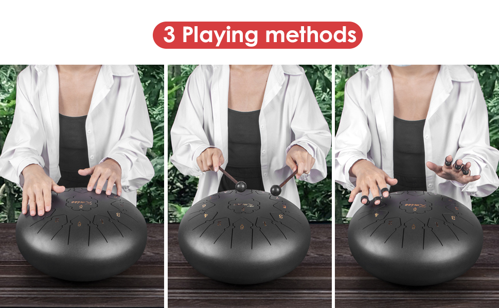 Steel Tongue Drum,Kmise 12 inch 13 Notes Alloy Hangdrum Hank Drum Hang