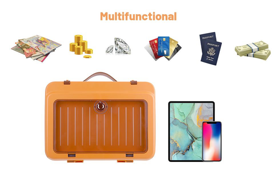 BTSKY Portable File Box Extra Large Plastic Office File Storage Box with Removable