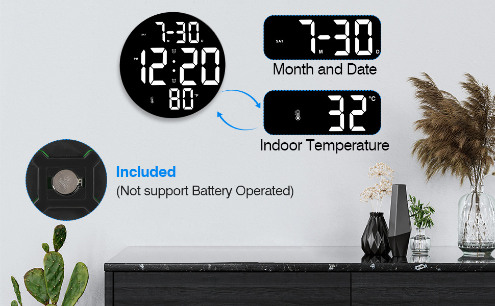 Ceas led, 3 culori afisaj, cu alarma, data/ luna, termometru, Cablu USB, Telecomanda, Memorare timp, suport birou si perete, 2 Alarme, Carcasa Negru - Ceasuri decorative - atMag.ro