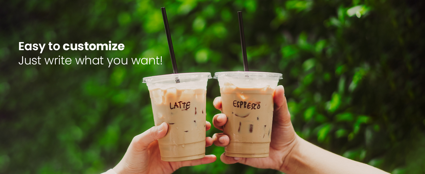 [100 Pack] 24 Oz Clear Plastic Cups with Strawless Sip Lids