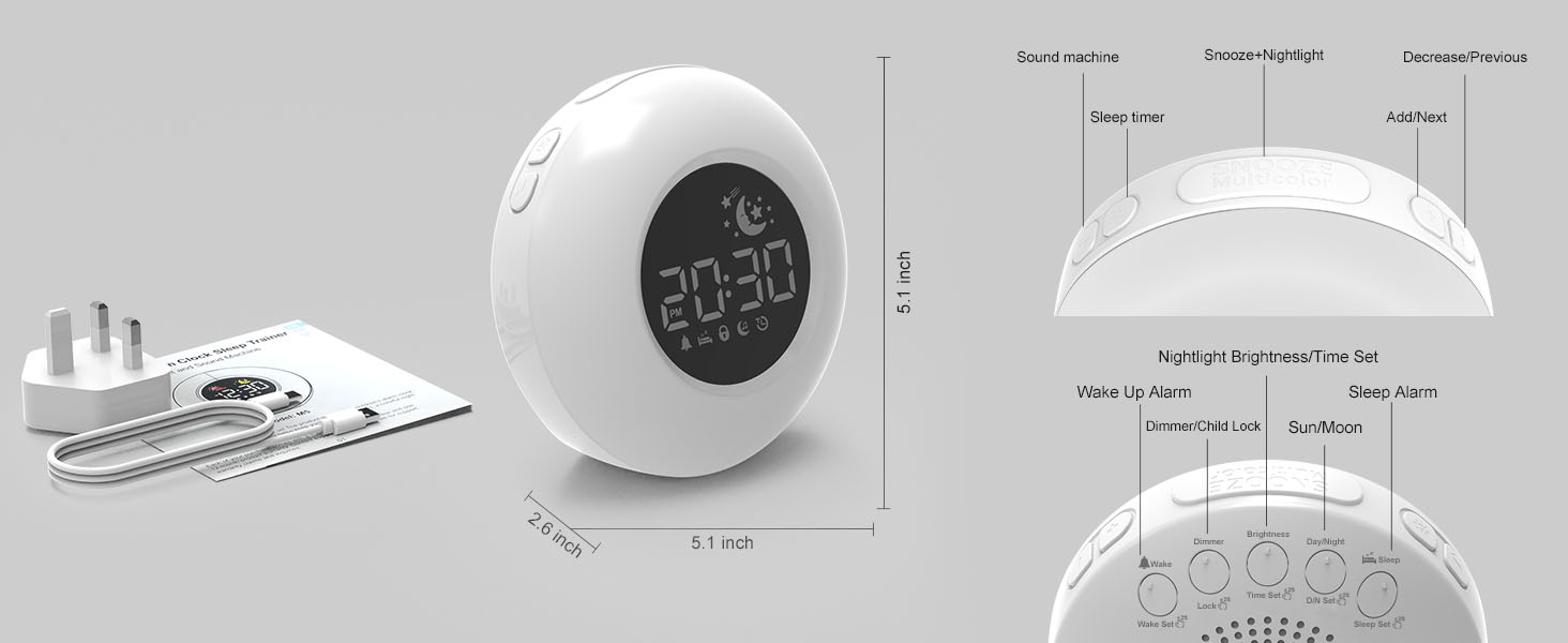 Kids Alarm Clock Toddler Sleep Trainer Clock