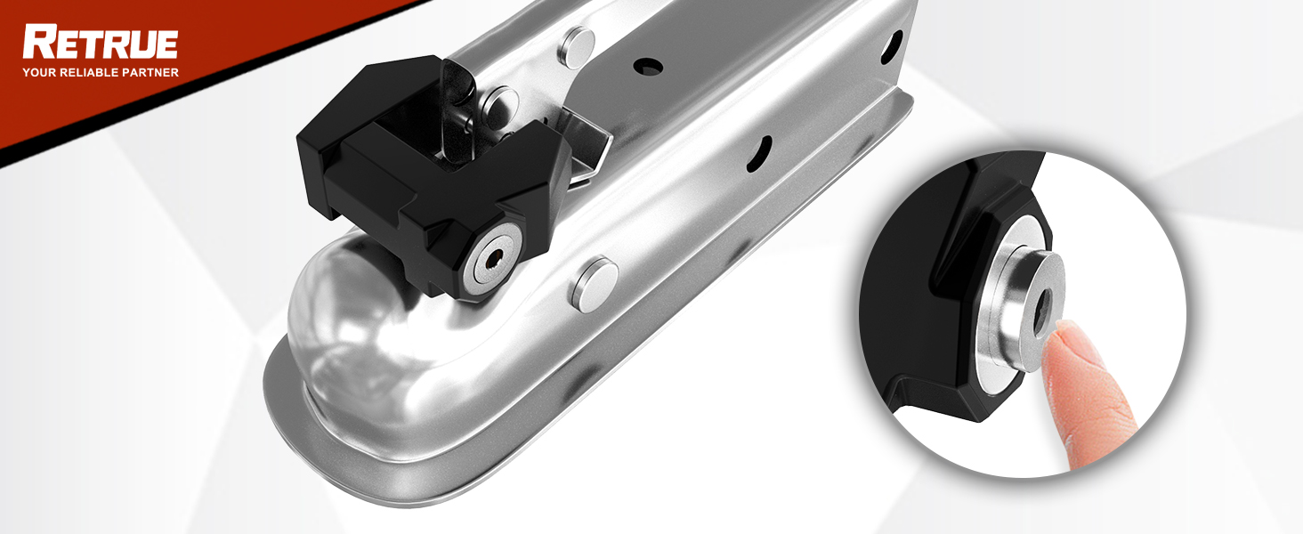 RETRUE Trailer Tongue Coupler Lock, Upgrade Trailer