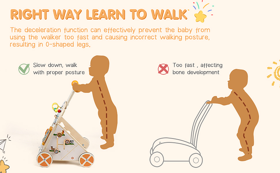 Jacootoys Wooden Activity Walker