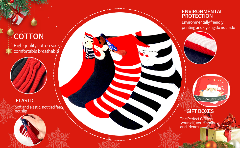 Chirstmas Socks for Women Christmas Gifts Socks for Friends Families Group Coworkers Teacher